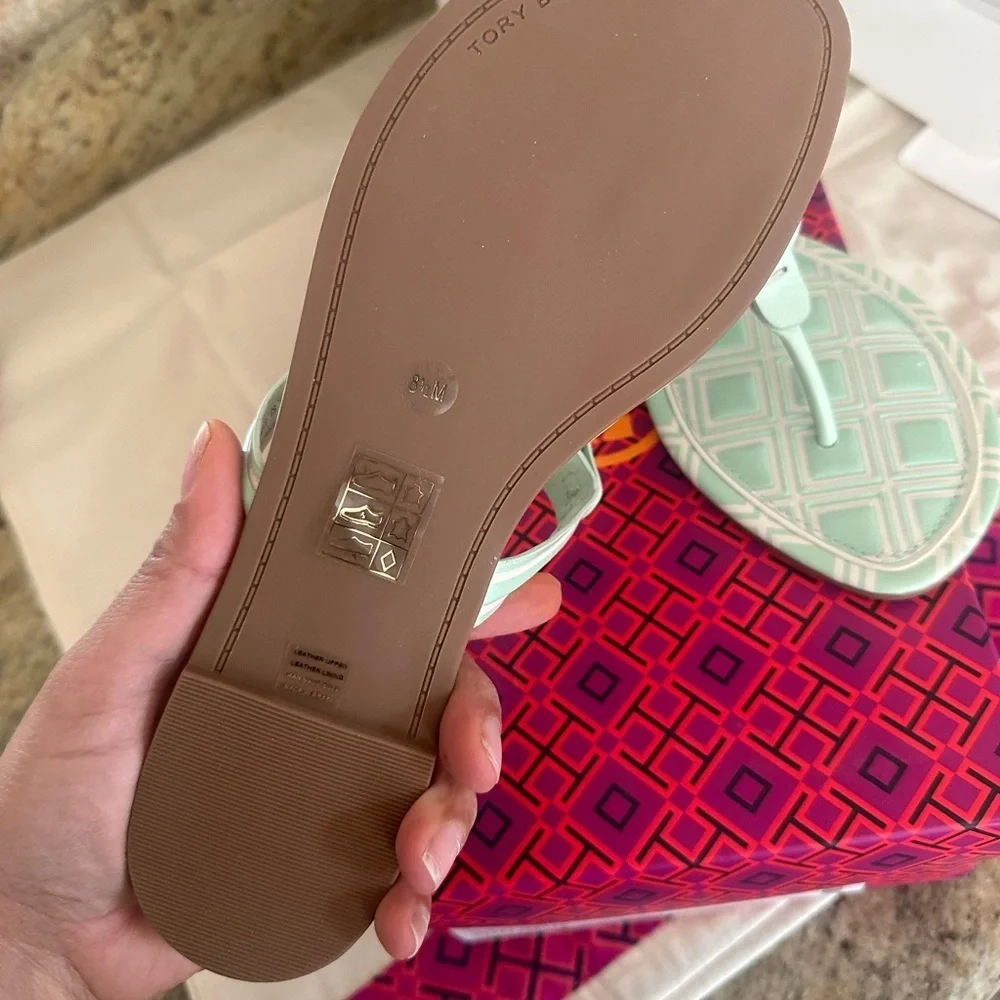 New Tory Burch Women's Metal Miller Sandals New Ivory Meadow Mist